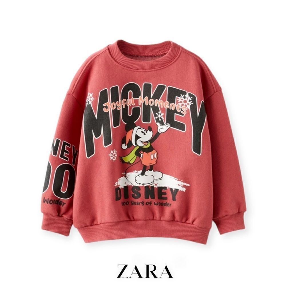 ZARA | Reddish | MICKEY MOUSE AND FRIENDS © DISNEY 100TH ANNIVERSARY SWEATSHIRT